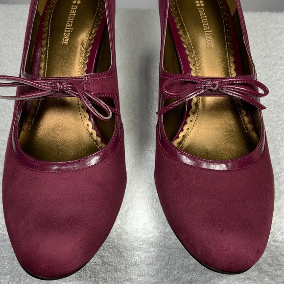 Naturalizer Suede Mary Jane Maroon Heels - SZ 9 - Picture 3 of 13